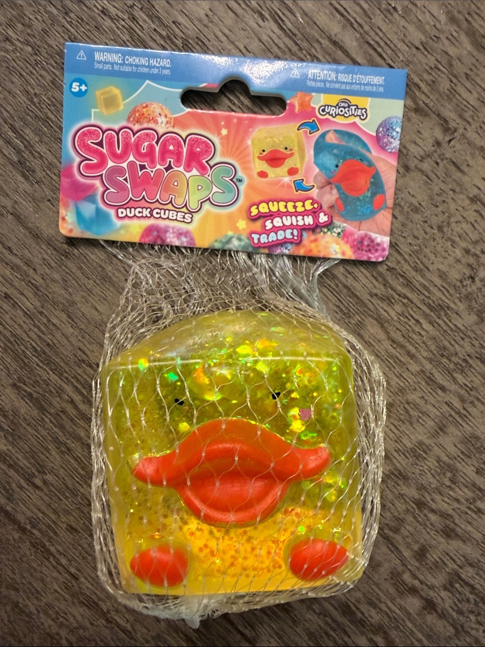 Sugar Swaps Duck Cubes Squeeze Toy Yellow Orange Beak Squishy Orb Curiosities